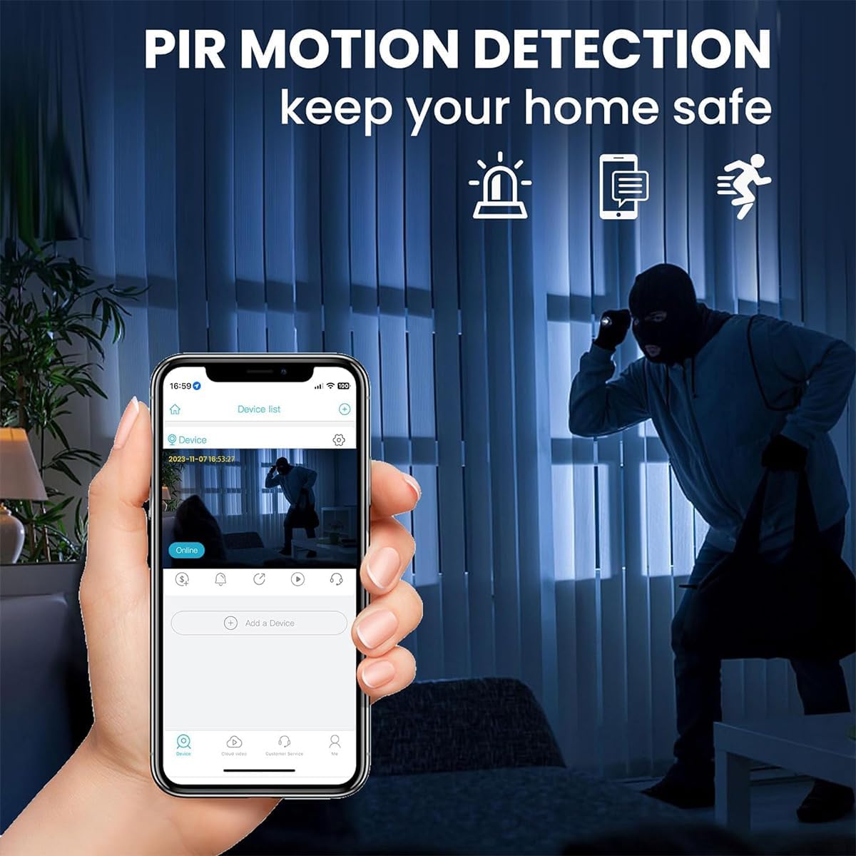 Mini Caméra Espion, WiFi 1080P HD Mini Caméra de Surveillance Interieur/Extérieur sans Fil avec Audio et Vidéo, avec Enregistrement Longue Batteries, pour l'extérieur/intérieur