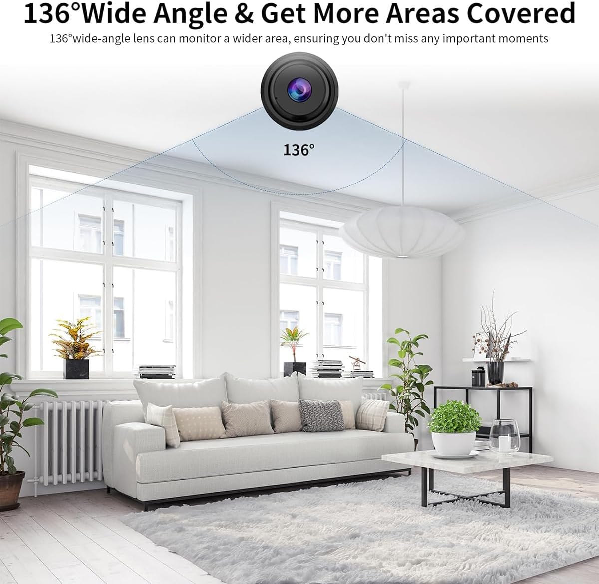 Mini Caméra Espion, WiFi 1080P HD Mini Caméra de Surveillance Interieur/Extérieur sans Fil avec Audio et Vidéo, avec Enregistrement Longue Batteries, pour l'extérieur/intérieur