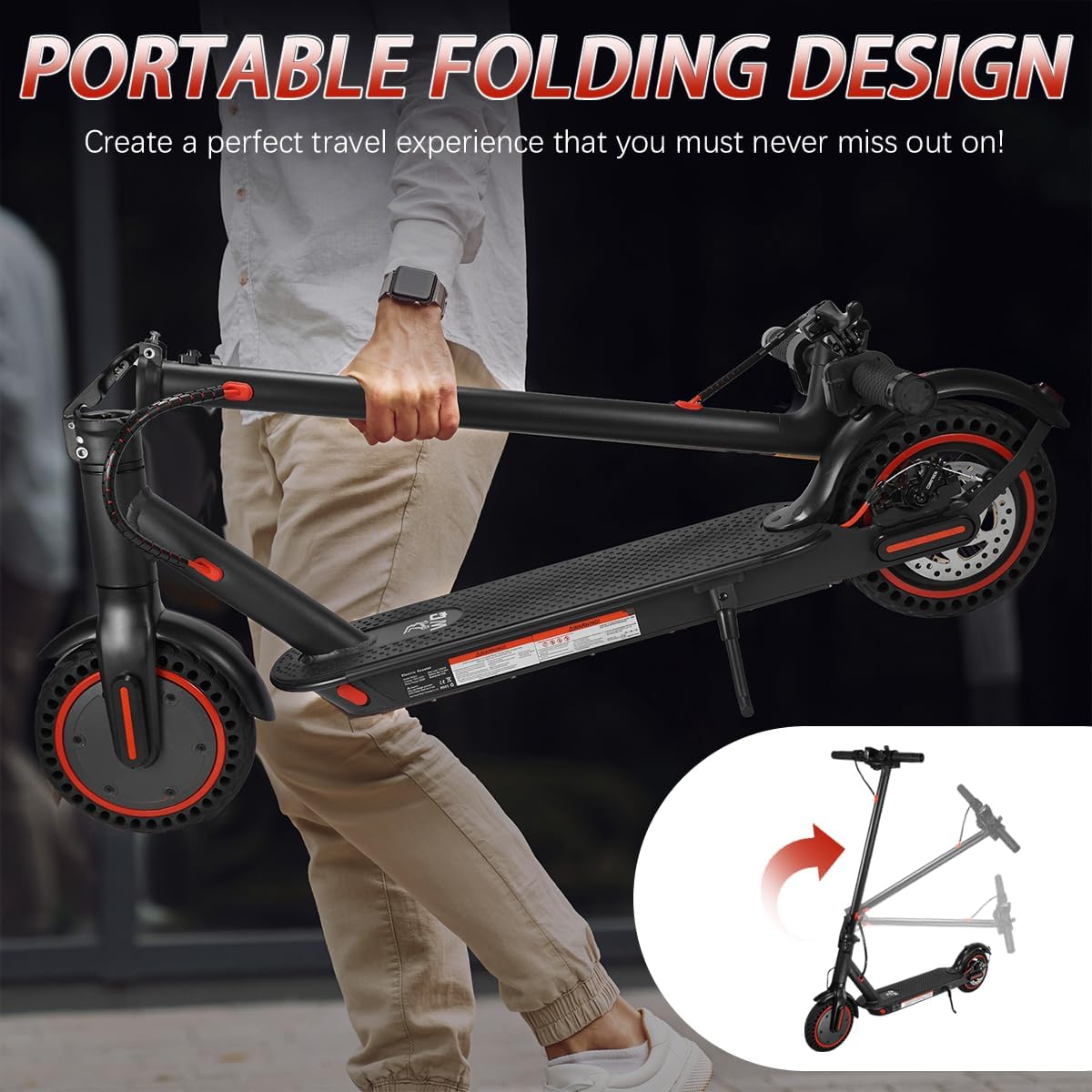 Trotinette Electrique Adulte, Pliable Scooter électrique de 8,5 Pouces en Alliage d'aluminium, Autonomie de 30 km, Batterie de 387 Wh, Charge maximale de 120 kg