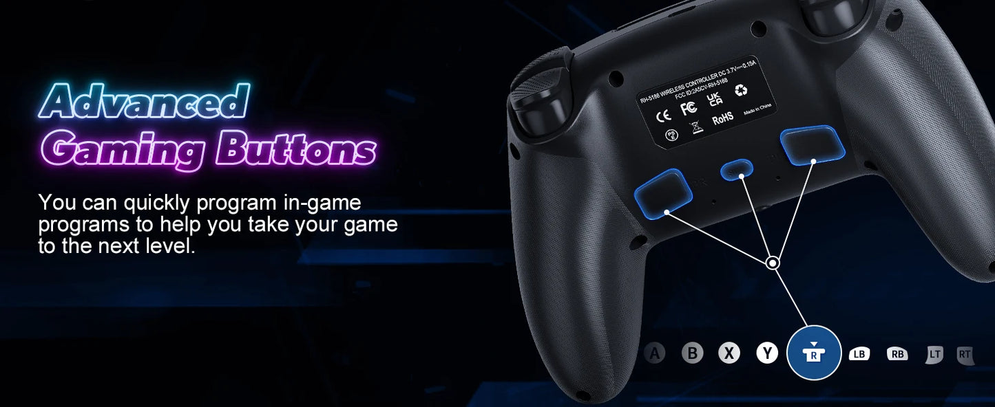 🎮 Manette Sans Fil Compatible PS5 & PC – Bluetooth, Turbo & Vibration