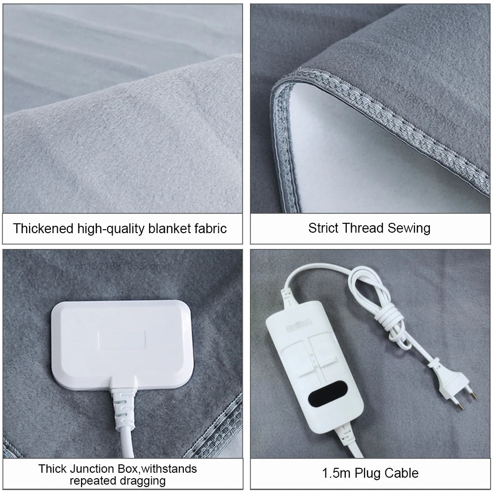 🔥 Couverture Chauffante Électrique – Thermostat Automatique 220V – Matelas Chauffant Double