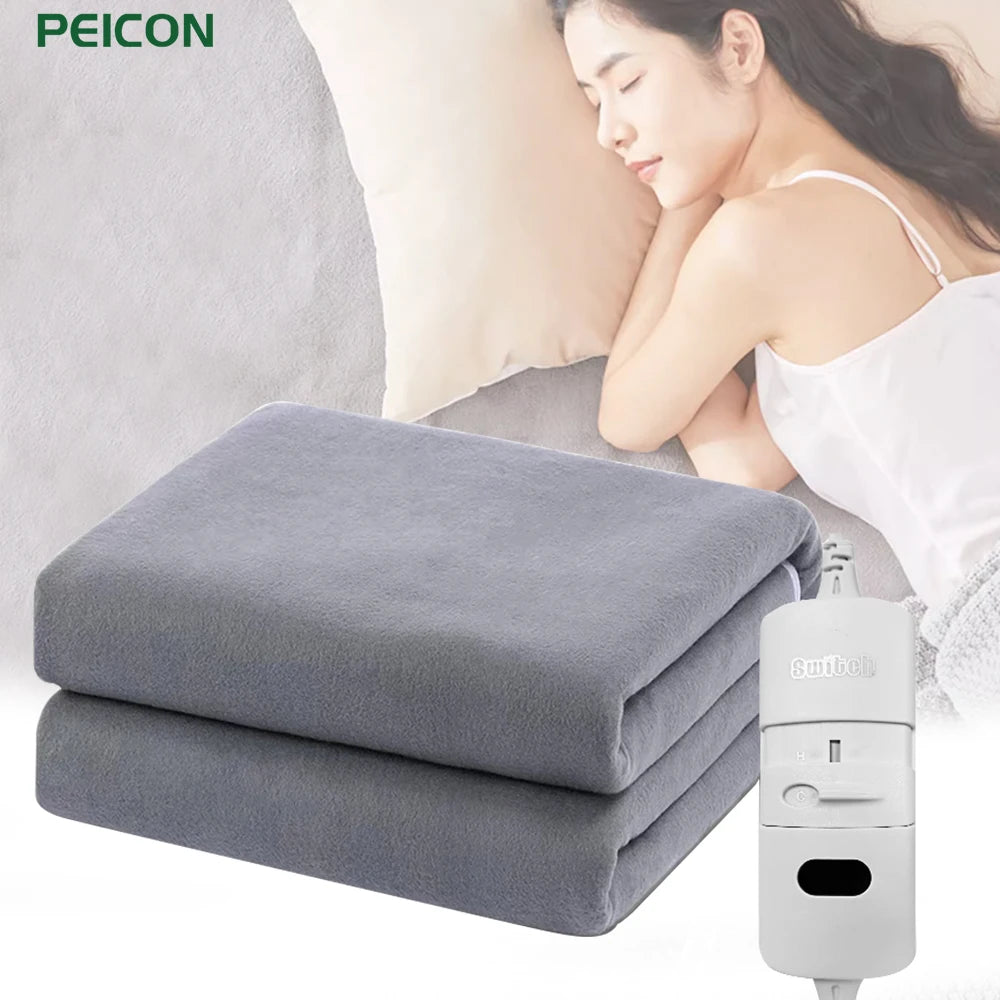 🔥 Couverture Chauffante Électrique – Thermostat Automatique 220V – Matelas Chauffant Double