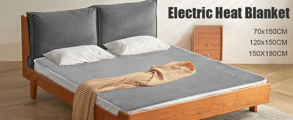 🔥 Couverture Chauffante Électrique – Thermostat Automatique 220V – Matelas Chauffant Double