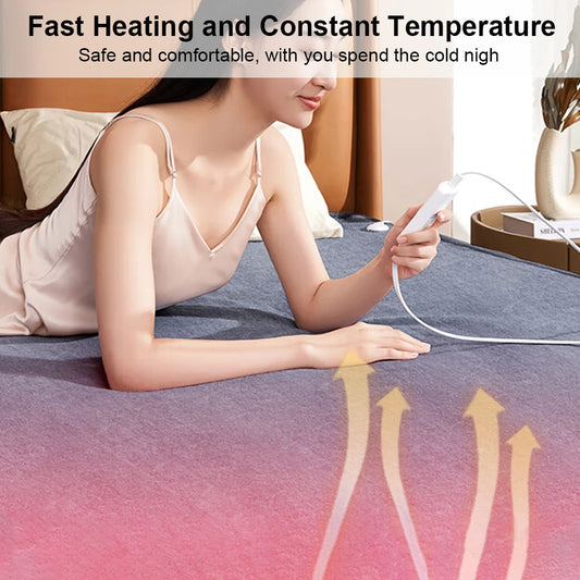 🔥 Couverture Chauffante Électrique – Thermostat Automatique 220V – Matelas Chauffant Double